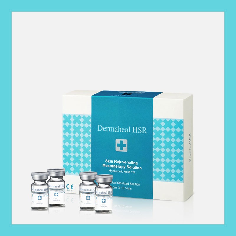 Produkty firmy Dermaheal z kwasem hialurynowym do wykonywania mezoterapii igłowej .