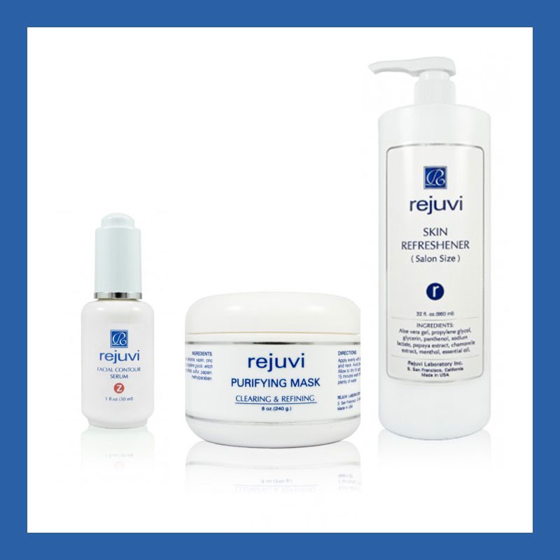 Produkty firmy Rejuvi do profesjonalnych zabiegów kosmetycznych.